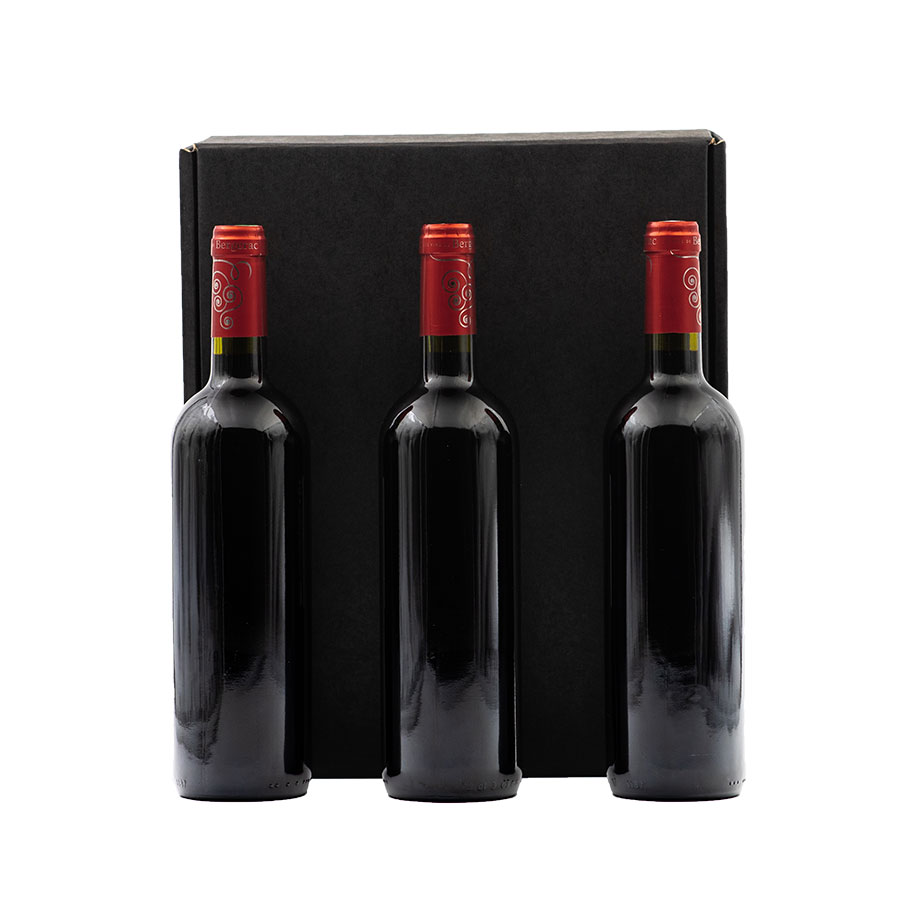 Coffret 3 bouteilles vins prestigieux avec 1 crémant et 2 vins rouges